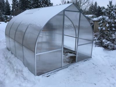 Exaco 14 ft. x 8-13/16 ft. Riga 4 Greenhouse Kit with Base