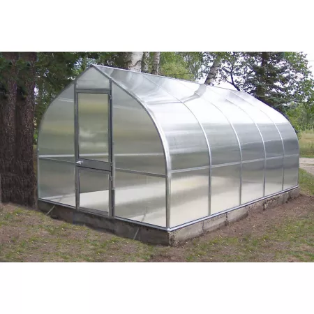 Exaco Riga 5 17 5/8 ft x 8 13/16 ft Greenhouse Kit with Base Hobby Greenhouses