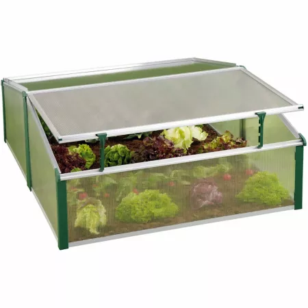 Exaco Juwel Easy-Fix Double Cold Frame Greenhouse 4 ft x 2-5/16 ft. Portable & Mini Greenhouses