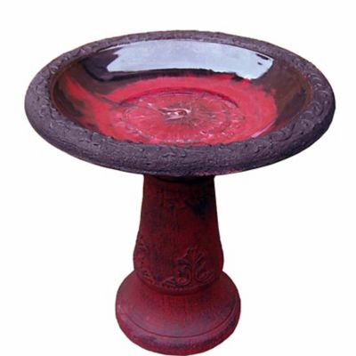 Exaco 20 in. Florentine Bird Bath, Dark Red at Tractor Supply Co.