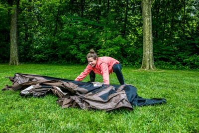 Image showing 6 th Quick-Set 94 sq. ft. Escape 6-Sided Screen Shelter with Wind Panel Flaps, Brown/Tan Roof/Black Mesh