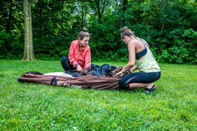 Image showing 7 th Quick-Set 94 sq. ft. Escape 6-Sided Screen Shelter with Wind Panel Flaps, Brown/Tan Roof/Black Mesh