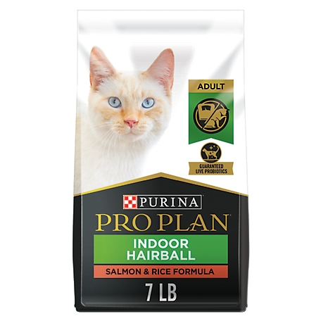 Purina Pro Plan Hairball Management, Indoor Cat Food, Salmon and Rice Formula - 7 lb. Bag