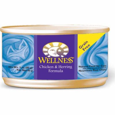 Wellness Complete Health Adult Grain-Free Chicken and Herring Pate Wet Cat Food, 3 oz. Can