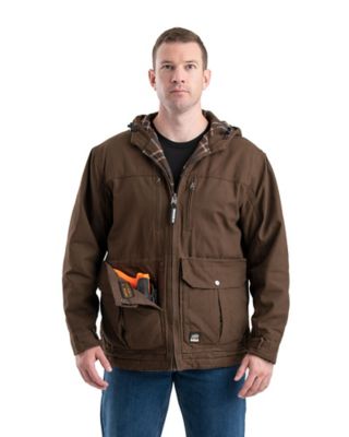 Berne Men's Duck Insulated Hooded Jacket with Concealed Weapon Pockets