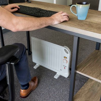 Image showing  1,365 BTU Portable Space Heater, 400-watt Under Desk Heater with Slim Fit Design and Silent, Energy Efficient Operation