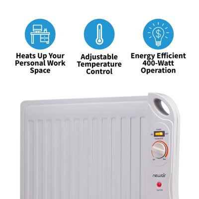 Image showing  1,365 BTU Portable Space Heater, 400-watt Under Desk Heater with Slim Fit Design and Silent, Energy Efficient Operation