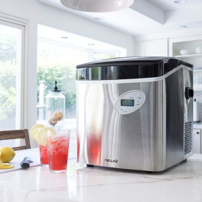 Image showing 8 th NewAir 50 lb. Ice/Day Stainless Steel Portable Ice Maker, 3 Ice Sizes and Easy to Clean BPA-Free Parts