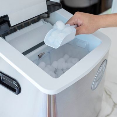 Image showing 9 th NewAir 50 lb. Ice/Day Stainless Steel Portable Ice Maker, 3 Ice Sizes and Easy to Clean BPA-Free Parts