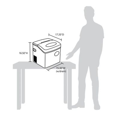 Image showing 10 th NewAir 50 lb. Ice/Day Stainless Steel Portable Ice Maker, 3 Ice Sizes and Easy to Clean BPA-Free Parts