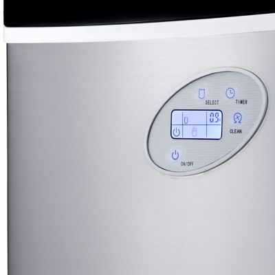 Image showing 11 th NewAir 50 lb. Ice/Day Stainless Steel Portable Ice Maker, 3 Ice Sizes and Easy to Clean BPA-Free Parts