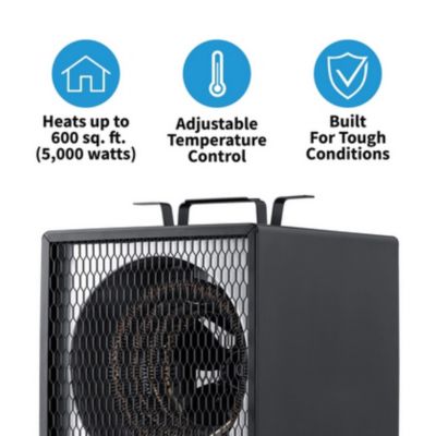 Image showing 15 th NewAir Electric Garage Heater, 560 sq. ft., 19,107 BTU, 5,600W, 240V, 6 ft. Cord Wrap and Carrying Handle