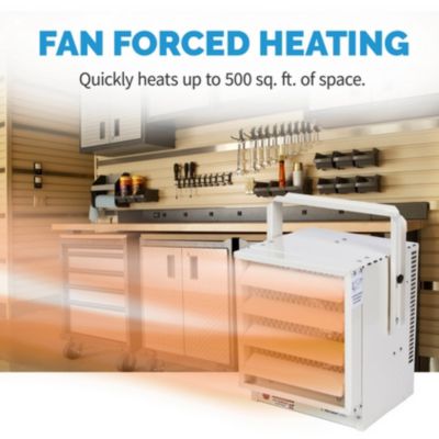 Image showing  Electric Garage Heater, 500 sq. ft., 17,060 BTU, Ceiling Mount with Adjustable Louvers and Tilt Head