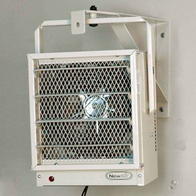 Image showing 16 th NewAir Electric Garage Heater, 500 sq. ft., 17,060 BTU, Ceiling Mount with Adjustable Louvers and Tilt Head