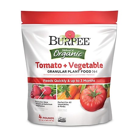 Burpee 4 lb. Natural & Organic Tomato + Vegetable Granular Plant Food