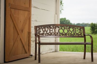 Image showing  50.5 in. Welcome Metal Patio Bench