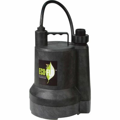 ECO-FLO Products Inc. 1/6 HP 115V Electric Thermoplastic Manual Submersible Utility Pump, 1,680 GPH, SUP54