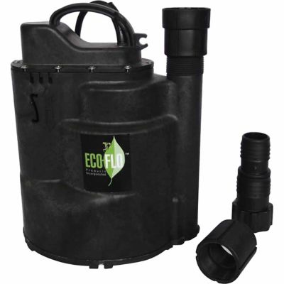 ECO-FLO Products Inc. 1/3 HP 115V Electric Plastic Automatic Submersible Utility Pump, 2,160 GPH, SUP58