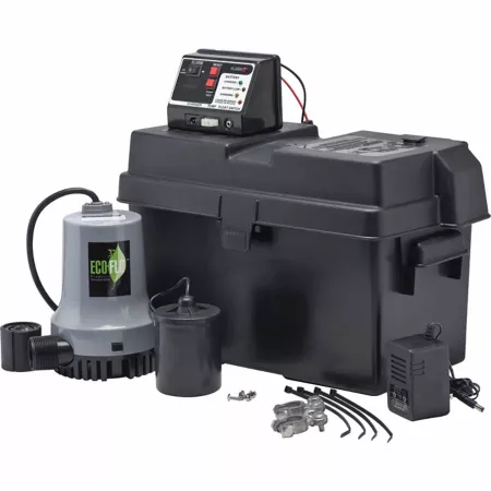 ECO-FLO Products Inc 1/4 HP 12V 2 700 GPH Backup Sump Pump System Sump Pumps