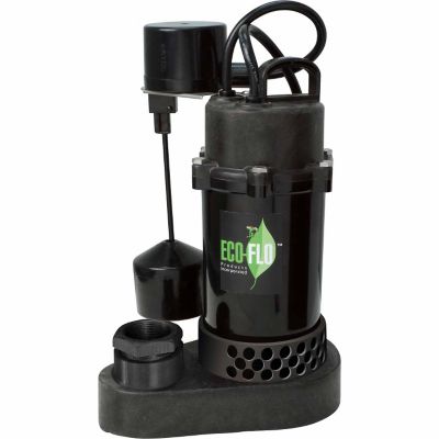 ECO-FLO Products Inc. Anodized Aluminum Sump Pump with Vertical Switch