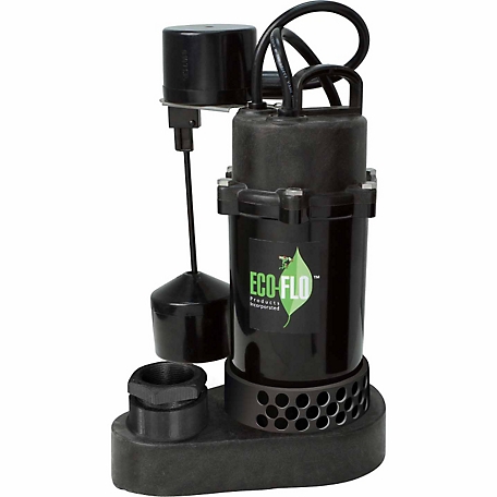 ECO-FLO Products Inc. Anodized Aluminum Sump Pump with Vertical Switch