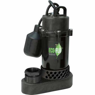 ECO-FLO Products Inc. 1/3 HP 115V Electric Anodized Aluminum Sump Pump with Wide-Angle Switch, 3,540 GPH