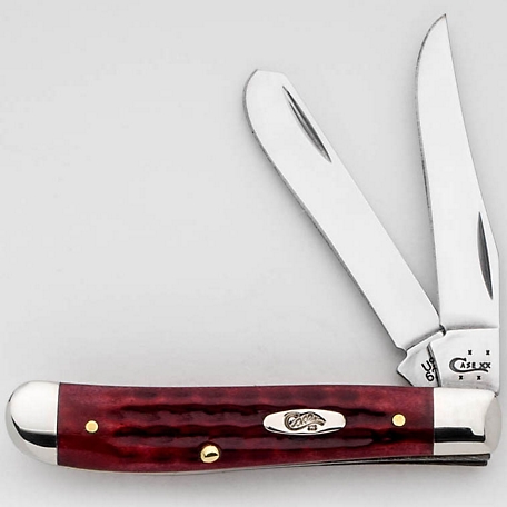Case Cutlery 2.75 in. Pocket Worn Bone Mini Trapper Pocket Knife, Old Red