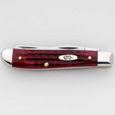 Image showing  2.75 in. Worn Bone Mini Trapper Pocket Knife, Old Red