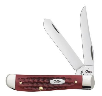 Image showing  2.75 in. Worn Bone Mini Trapper Pocket Knife, Old Red