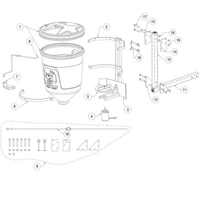 Image showing 7 th Buyers Products 15 gal. Capacity 30 ft. All-Season Salt/Seed/Feed/Fertilizer UTV Spreader for 2 in. Receivers