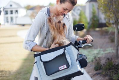 Image showing  Pet Bicycle Basket, 10 in. x 13 in. x 10 in., Compatible with Pets up to 15 lb., Grey/Black