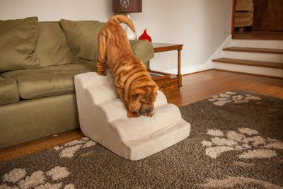 Image showing  Scalloped Luxury Micro Suede Pet Ramp