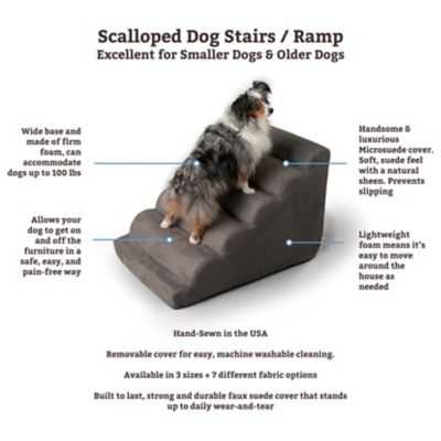 Image showing  Scalloped Luxury Micro Suede Pet Ramp