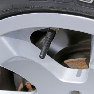 Image showing  10-120 PSI Dual Head Pencil Tire Pressure Gauge with Valve Extenders