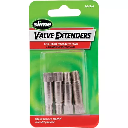 Slime Metal Tire Valve Extensions 1.25" 4 Pack Tire Valve Stems