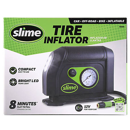 Slime 12V Tire Inflator with Gauge and Light