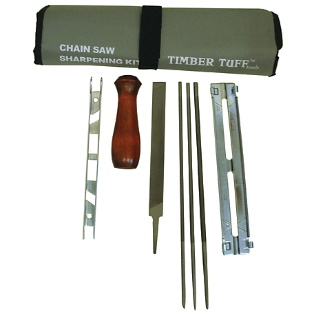 Timber Tuff 8 pc. Chainsaw Chain Sharpening Kit, 3 Round Files, CS-08PFK