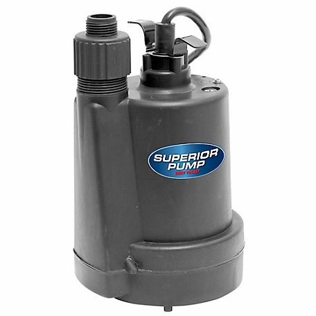 Superior Pump 1/4 HP Submersible Thermoplastic Utility Pump, 91250