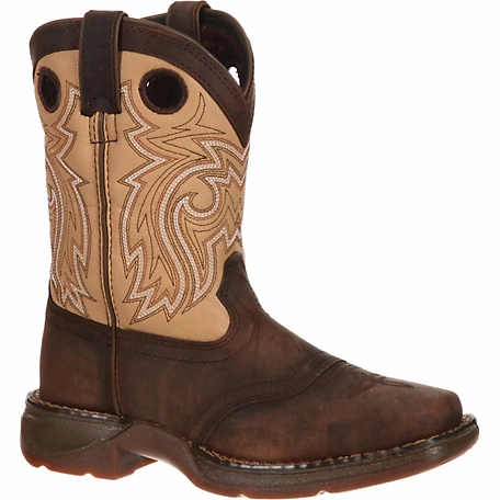 Durango Boys' Lil' Durango Saddle Western Boots, Distressed Brown/Camo, 8 in.