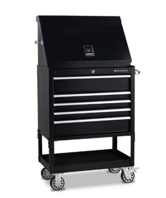 Image showing  15-1/4 in. x 30-3/4 in. x 18-1/4 in. Portable Steel Toolbox, Black, 66.14 lb., 500 lb. Capacity