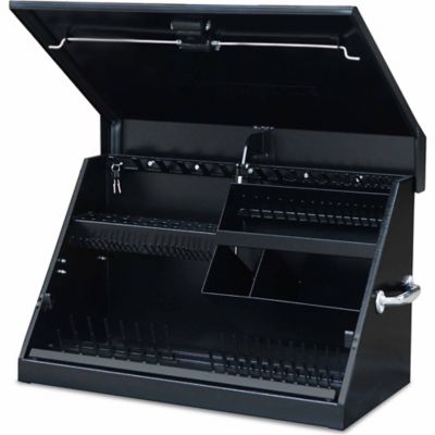 Image showing 12 th Montezuma 15-1/4 in. x 30-3/4 in. x 18-1/4 in. Portable Steel Toolbox, Black, 66.14 lb., 500 lb. Capacity