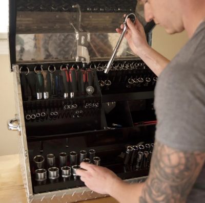 Image showing  18-1/8 in. x 27-1/8 in. x 18-5/8 in. Portable Aluminum Tool Box, 52.91 lb., 500 lb. Capacity