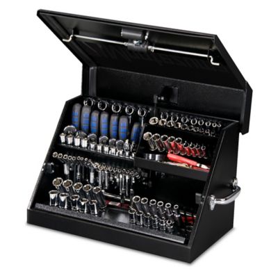 Montezuma 15-1/4 in. x 23-7/10 in. x 18-1/4 in. Portable Steel Toolbox, Black, 66.14 lb., 500 lb. Capacity Best tool box