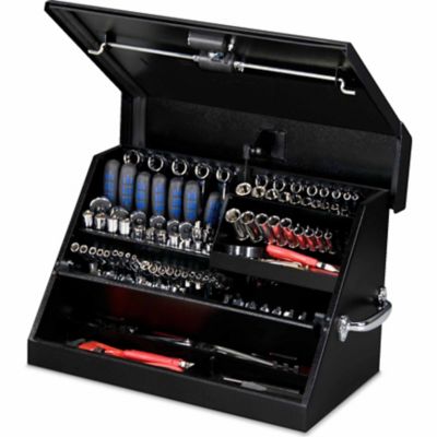 Image showing  15-1/4 in. x 23-7/10 in. x 18-1/4 in. Portable Steel Tool Box, Black, 66.14 lb., 500 lb. Capacity
