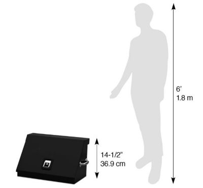 Image showing  15-1/4 in. x 23-7/10 in. x 18-1/4 in. Portable Steel Tool Box, Black, 66.14 lb., 500 lb. Capacity