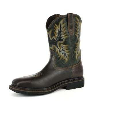 Image showing  Men's Sierra Wide Square Steel Toe Work Boots, Dark Brown