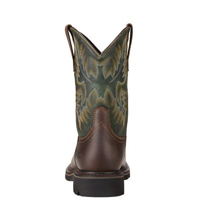 Image showing  Men's Sierra Wide Square Steel Toe Work Boots, Dark Brown