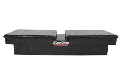 Image showing  70 in. x 25 in. Red Label Double-Lid Gull Wing Crossover Tool Box, 8.4 cu. ft., Black Tread