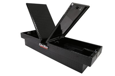 Image showing  70 in. x 25 in. Red Label Double-Lid Gull Wing Crossover Tool Box, 8.4 cu. ft., Black Tread