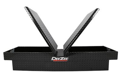 Image showing  70 in. x 25 in. Red Label Double-Lid Gull Wing Crossover Tool Box, 8.4 cu. ft., Black Tread